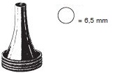 45010-65 : Hartmann Ear speculum, mat, inner diameter 6.5 mm, alone, round