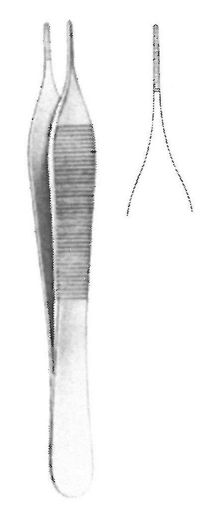 11170-12 : Adson Forceps, serrated, 12 cm long