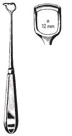 47620-02 : Beckmann Adenoid curette, standard model, fig. 2, 22 cm long, width of blade 12 mm