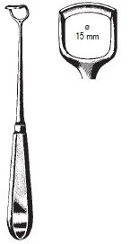 47620-03 : Beckmann Adenoid curette, standard model, fig. 3, 22 cm long, width of blade 15 mm