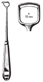 47620-04 : Beckmann Adenoid curette, standard model, fig. 4, 22 cm long, width of blade 18 mm
