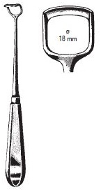 Beckmann Adenoid curette, standard model, fig. 4, 22 cm long, width of blade 18 mm