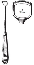 Beckmann Adenoid curette, standard model, fig. 5, 22 cm long, width of blade 19 mm