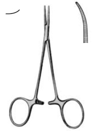 13223-12 : Micro-Halsted Mosquito forceps, very delicate pattern, 12.5 cm, long, curved