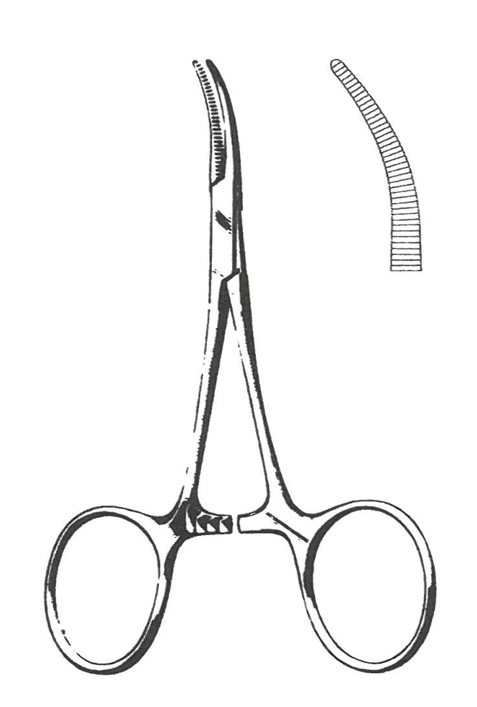 13211-10 : Hartmann (Baby-Mosquito) Artery forceps, standard pattern, 10 cm, long, curved