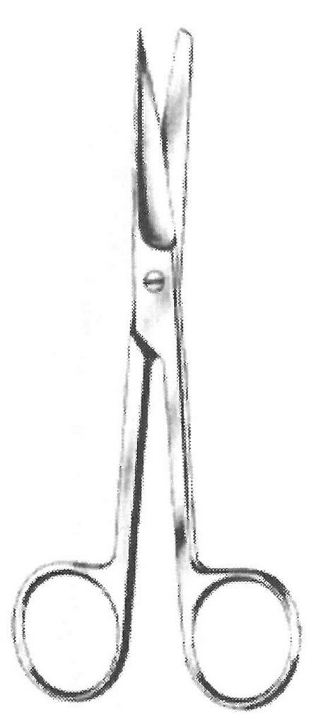 09110-13 : Operating scissors, sharp/blunt, straight, 13.0 cm long