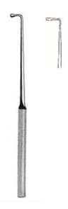 Wagener Ear hook, probe-ended, 14 cm long, large, fig. 3