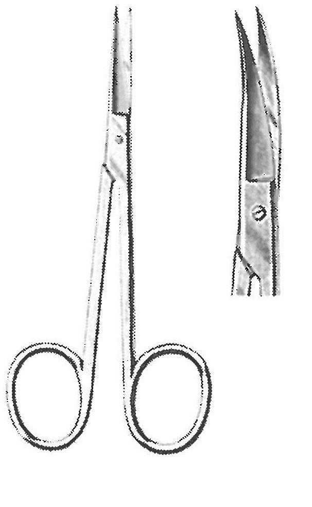 09341-11 : Iris Standard Ciseaux à iridectomie, modèle standard, pointu/pointu, courbes, 11 cm de long