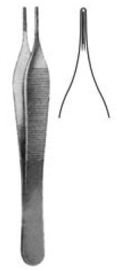 Adson Forceps, atraumatic, 2 mm wide, 12 cm long