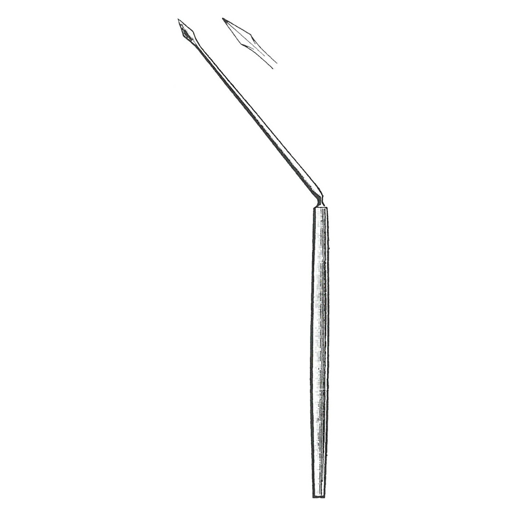 45151-16 : Politzer Paracentesis needle, angled, 16.5 cm long