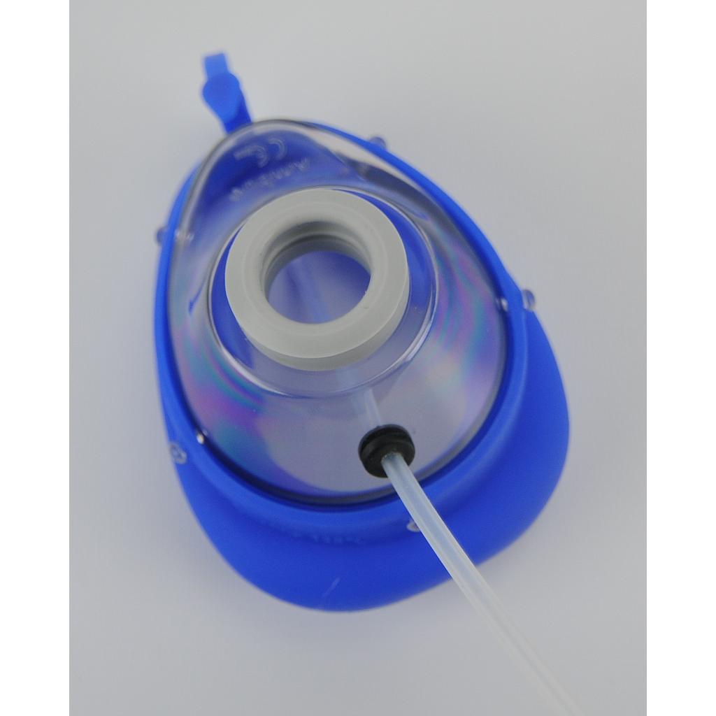 Mask for Rhinostar, blue, mounted, adult size, with pressure pipe