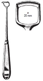 Beckmann Adenoid curette, standard model, fig. 6, 22 cm long, width of blade 20 mm