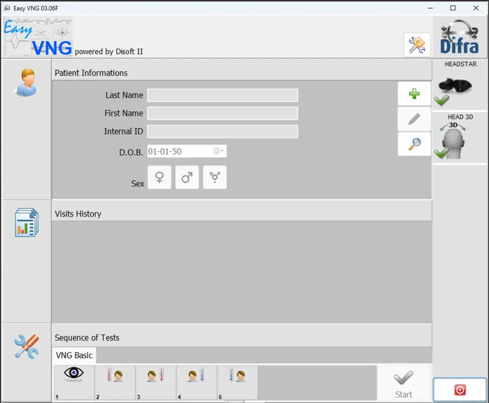 Nystagmography software Disoft II Easy Line : Basic module