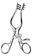 Weitlaner-Wullstein Self-retaining retractor, 13 cm long, 3 x 3 blunt prongs, 18 mm deep