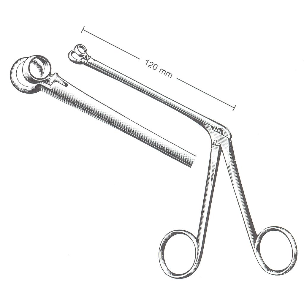 663203-01 : Hartmann Nasal forceps, through cutting, round, fig. 3, diameter 9 mm, length of shaft 12 cm