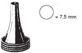 45010-75 : Hartmann Ear speculum, mat, inner diameter 7.5 mm, alone, round