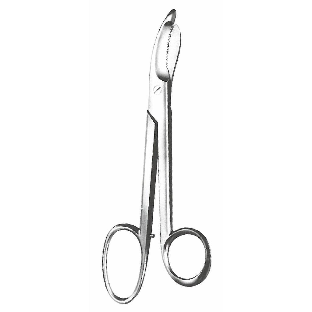 09939-23TC : Bruns "HM" Scissors for bandage and plaster, with one serrated blade, 23 cm long
