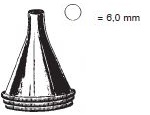 45018-60 : Boucheron Ear specula, fig. 2, diameter 6.0 mm, round, for adult
