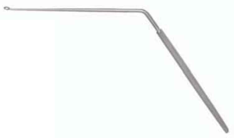 00022958 : 025401FX : Ear curette, angled, 35° up-curved, blunt, fig. 1, 9 cm
