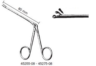 45275-08 : Hartmann-Hoffmann Ear forceps, round cup jaws, diameter 2 mm, length 8.5 cm
