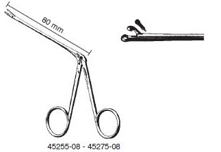 Hartmann-Hoffmann Ear forceps, round cup jaws, diameter 2 mm, length 8.5 cm