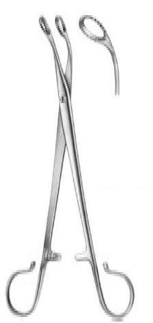 51210-20 : Abraham Tonsil forceps, curved, 20.5 cm long