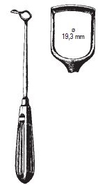 Barnhill Adenoid curette, 22 cm long, fig. 4, blade 19.3 mm wide