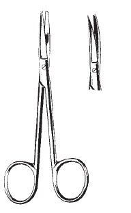 09829-12 : Wagner Delicate scissors, pointed/blunt, curved, 12 cm long