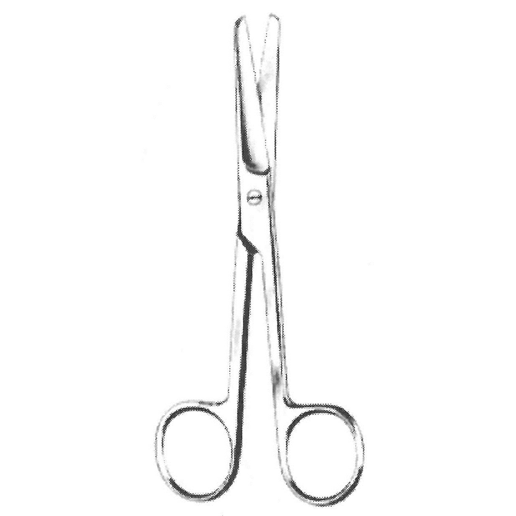 Operating scissors, blunt/blunt, straight, 11.5 cm long