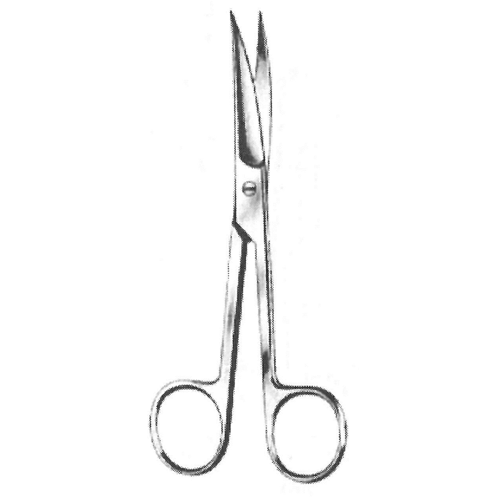 Operating scissors, sharp/sharp, curved, 15.5 cm long
