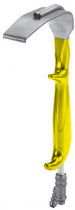 19980-01 : Tebbets Retractor, 80 x 16 mm, with cold light and aspiration