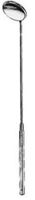 53272-08 : Laryngeal mirror with round handle, K 00, 8 mm, total length 18.5 cm
