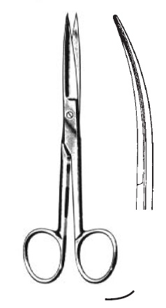 Deaver Dissecting scissors, curved, sharp/sharp, 14 cm long