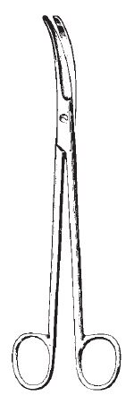 09204-22 : Jörgensen Dissecting scissors, with strongly curved blades, 22 cm long