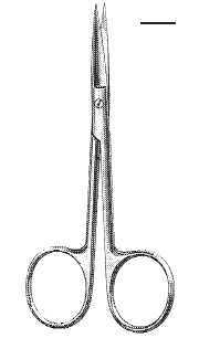 Knapp Dissecting scissors, fine pattern, sharp/sharp, straight, 10 cm long