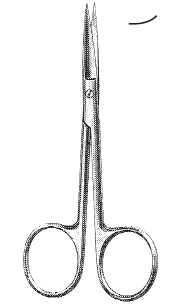09348-02 : Knapp Dissecting scissors, fine pattern, sharp/sharp, curved, 10 cm long