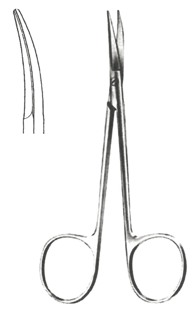 09358-11 : Cottle Iridectomy scissors, blunt tips, curved, 11.5 cm long