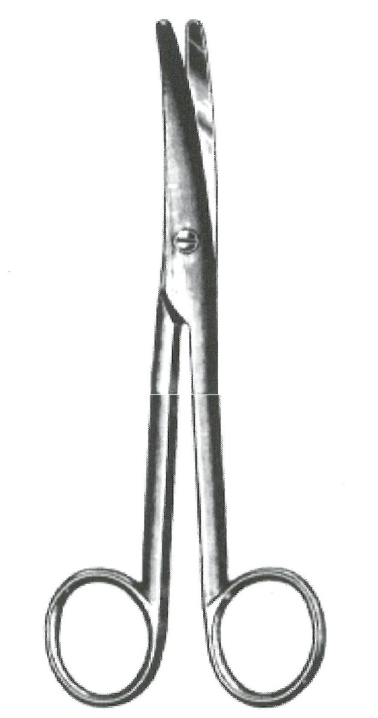 09175-21TC : Mayo-Stille Dissecting scissors "HM", curved, 21 cm long, with blades in tungsten and gold-plated rings
