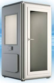 P45S1X1.3WL-COMPLETE : Puma PRO45S audiometric booth, external dimensions : 114 x 139 x 247 cm, including external folding table and wheelchair ramps