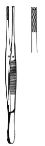 11318-25 : Stille-Barraya Forceps, straight, 3 x 4 teeth, 25 cm long