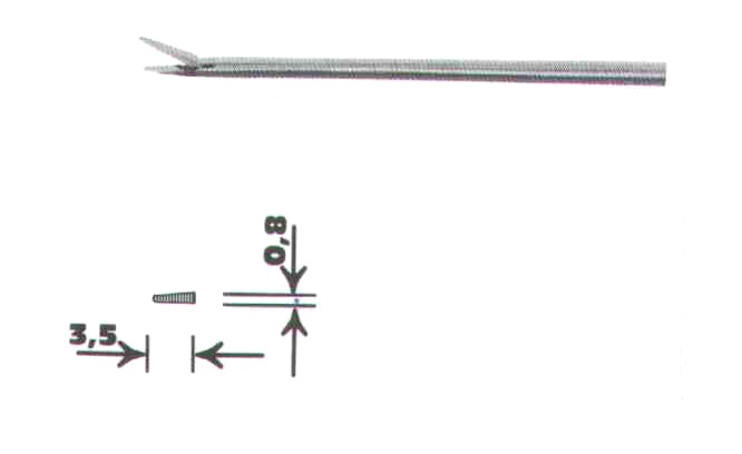 5113408-03 : Hartmann Micro-pince auriculaire, 0.8 x 3.5 mm
