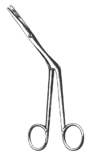 [00013832] 09401-18: Heymann Nasal scissors, angled to side, 18 cm long