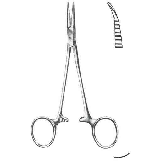 [00014424] 13221-12: Halsted-Mosquito Artery forceps, curved, 12.5 cm long, standard pattern