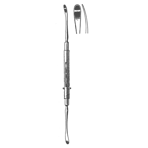 [00014832] 47415-18 : Freer Periosteal elevator, double-ended, 19 cm long, 5 mm wide, one end sharp and one end blunt