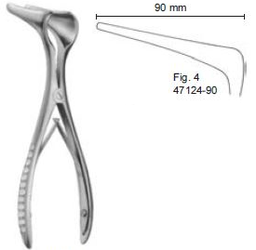 [00014827] 47124-90 : Cottle Nasal speculum, 14 cm long, fig. 4, blades 90 mm long, with thin and slender blades, adjusting screw