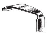[00014841] 49320-03 : McIvor Tongue blade, fig. 3, 22 x 70 mm, without ether tube