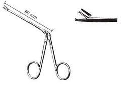 [00014894] 45263-08 : Hartmann Pince auriculaire, mors striés à 1 x 2 dents, longueur de tige 80 mm