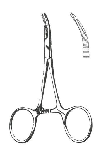 [00015390] 13211-10: Hartmann (Baby-Mosquito) Artery forceps, standard pattern, 10 cm, long, curved