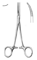 [00015391] 13241-14: Kelly Artery forceps, 14 cm long, curved