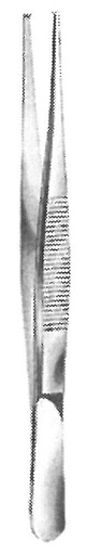[00015515] 11130-11 : Tissue forceps, 1 x 2 teeth, medium width, 11 cm long